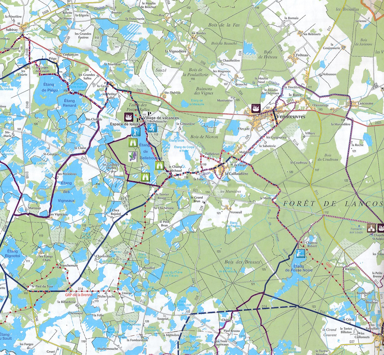 Wandelkaart Fietskaart La Brenne IGN Institut Géographique — free download